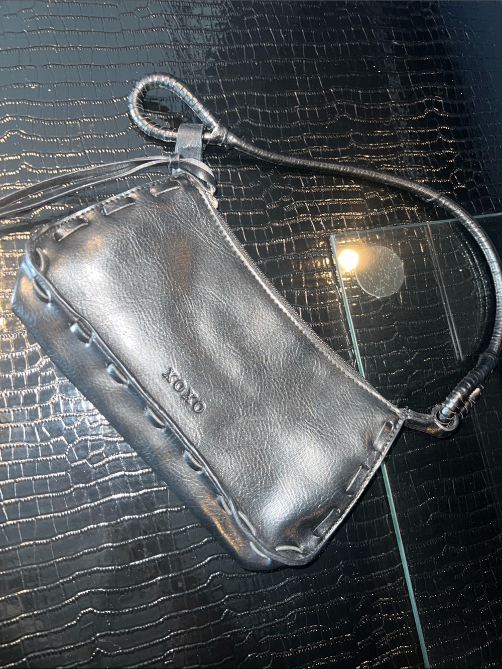 Like New Unicorn! 🦄 Archival XOXO Black Vegan Leather Whipstitch Baguette 🖤